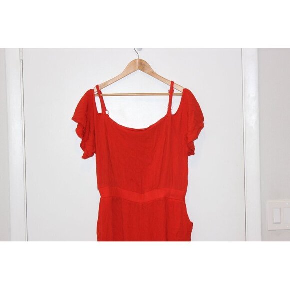 CITY CHIC| Women's Plus Size Cold Shoulder Jumpsuit - tigerlily Women Size 16 - Picture 4 of 8